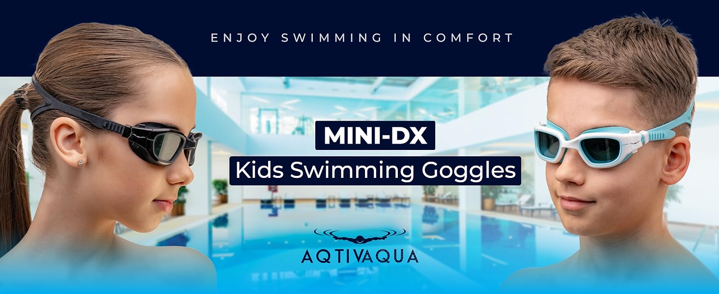 Окуляри для плавання AqtivAqua MINI-DX, проти запотівання, чорні