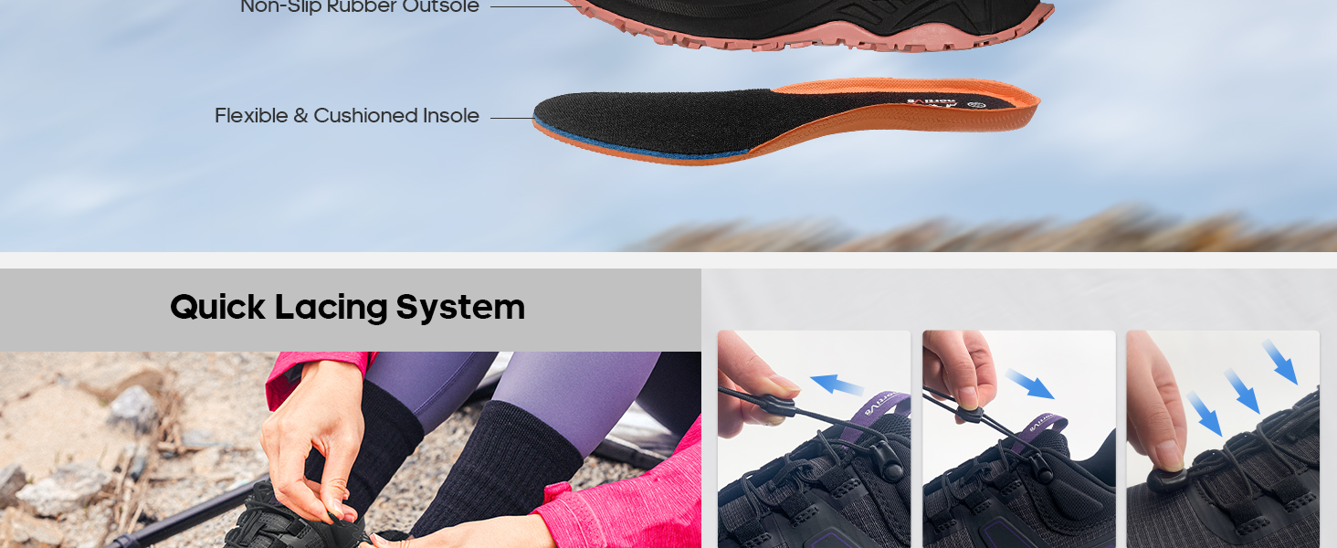 Жіночі трекінгові черевики NORTIV 8 - легкі, дихаючі, сірі, рожеві (41 EU)