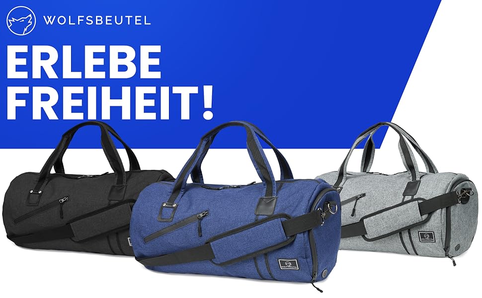 Сумка WOLFSBEUTEL 30 л спортивна та дорожня з відділенням для взуття та вологих речей, водонепроникна, для жінок і чоловіків, з плечовим ременем — для спортзалу, басейну, подорожей