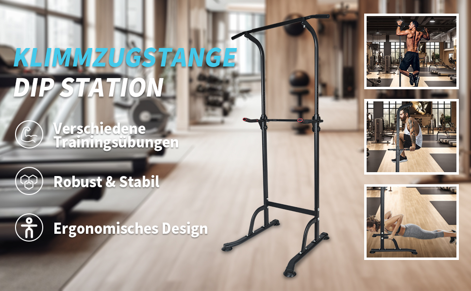 GYMFLEX Станція для віджимань Dip Station - багатофункціональний турнік для дому, для калістеніки та силових тренувань (169-210 см)