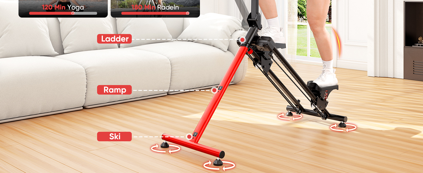 Сходи-степер YOLEO з регульованим опором для дому, складаний, 3 режими тренування, компактний кардіо-тренажер, великі платформи, 90% зібраний, з ручкою