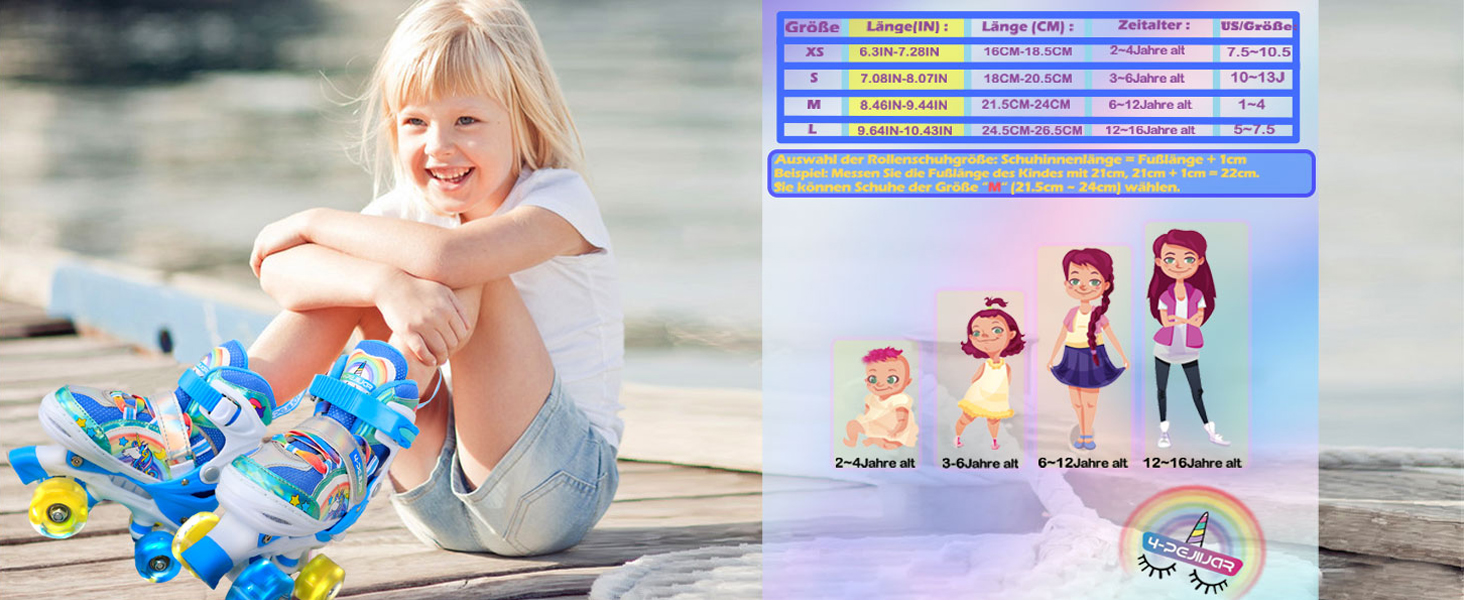 Дитячі ролики Kinder Einhorn для дівчаток, 3-6 років, з підсвічуванням, регульовані, для початківців, фіолетові