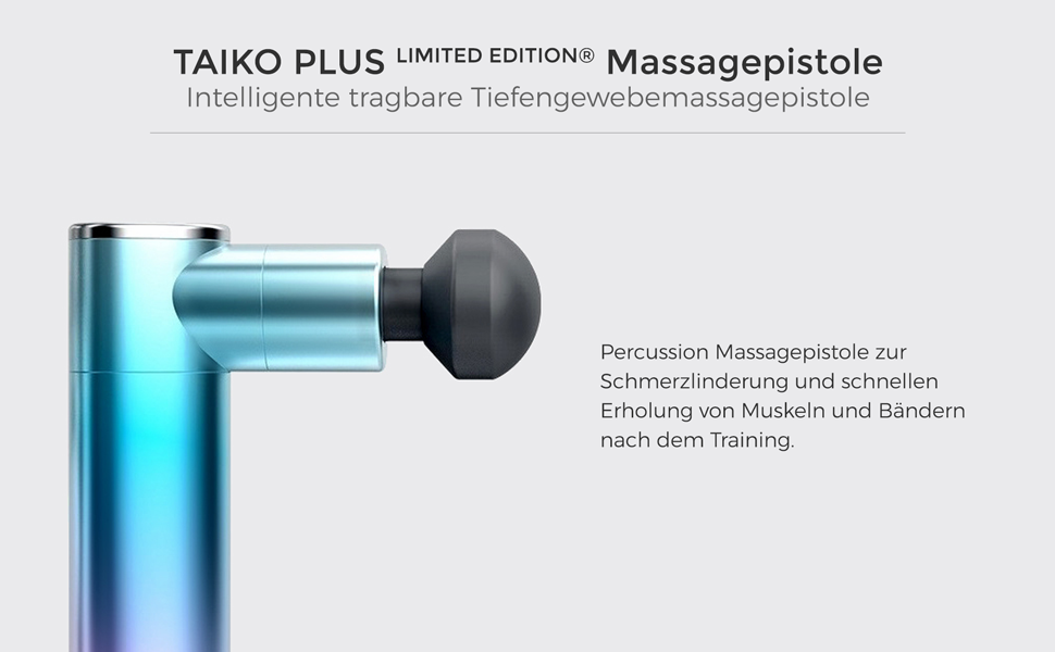 GLOBAL RELAX TAIKO PLUS Масажний пістолет Limited Edition для глибокого масажу м'язів і зв'язок, перкусійний масаж, швидке відновлення після тренувань