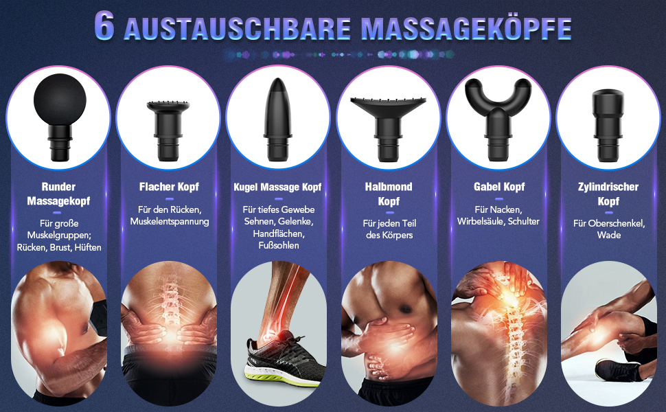 Масажер Lefity з 30 швидкостями та 6 насадками: для шиї, плечей, спини. USB-C зарядка. Зелений/Темно-сірий