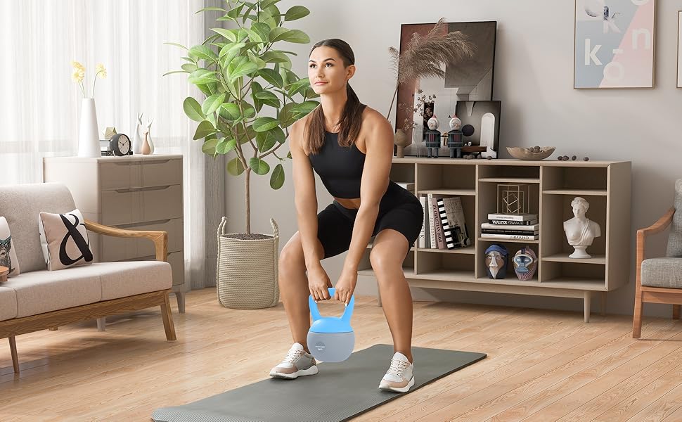 Гантель SPORTNOW Soft Kettlebell 8 кг з нековзким ручним захопленням для дому, фітнесу та силових тренувань