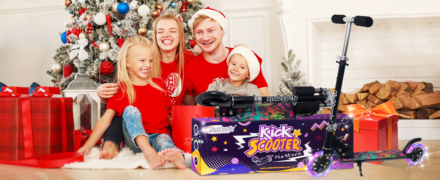 Дитячий ролер Nattork: легкий, складний, з регулюванням висоти, до 50 кг, рожевий