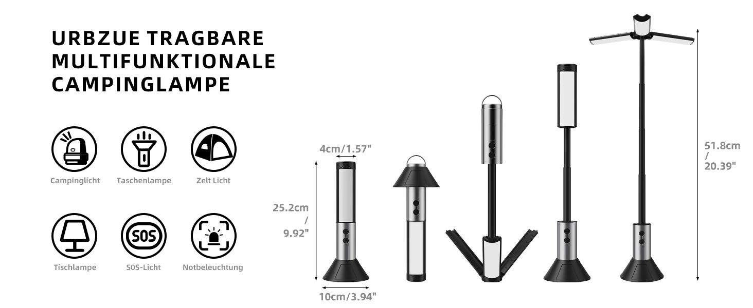 Налобний ліхтар для кемпінгу з телескопічним штативом, IPX4, багатофункціональний, з підсвічуванням, для намету, з гачком, аксесуари для кемпінгу