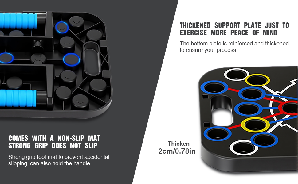 Багатофункціональна дошка для віджимань на 54 отвори — тренажер для м'язів грудей, рук та преса для дому, підходить для чоловіків та жінок
