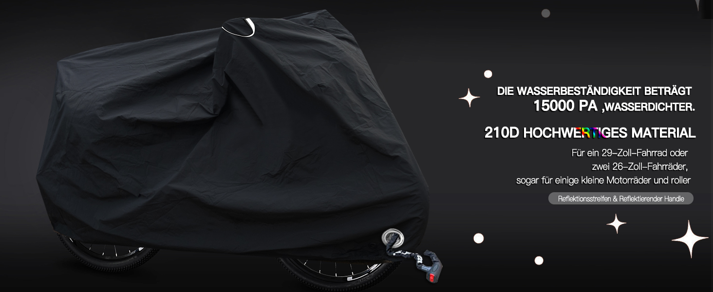 Водонепроникний чохол для велосипеда з щільного оксфордського полотна з кільцями для замка, ПУ-покриття, 200 x 110 x 90CM, з сумкою для зберігання, для зовнішнього використання