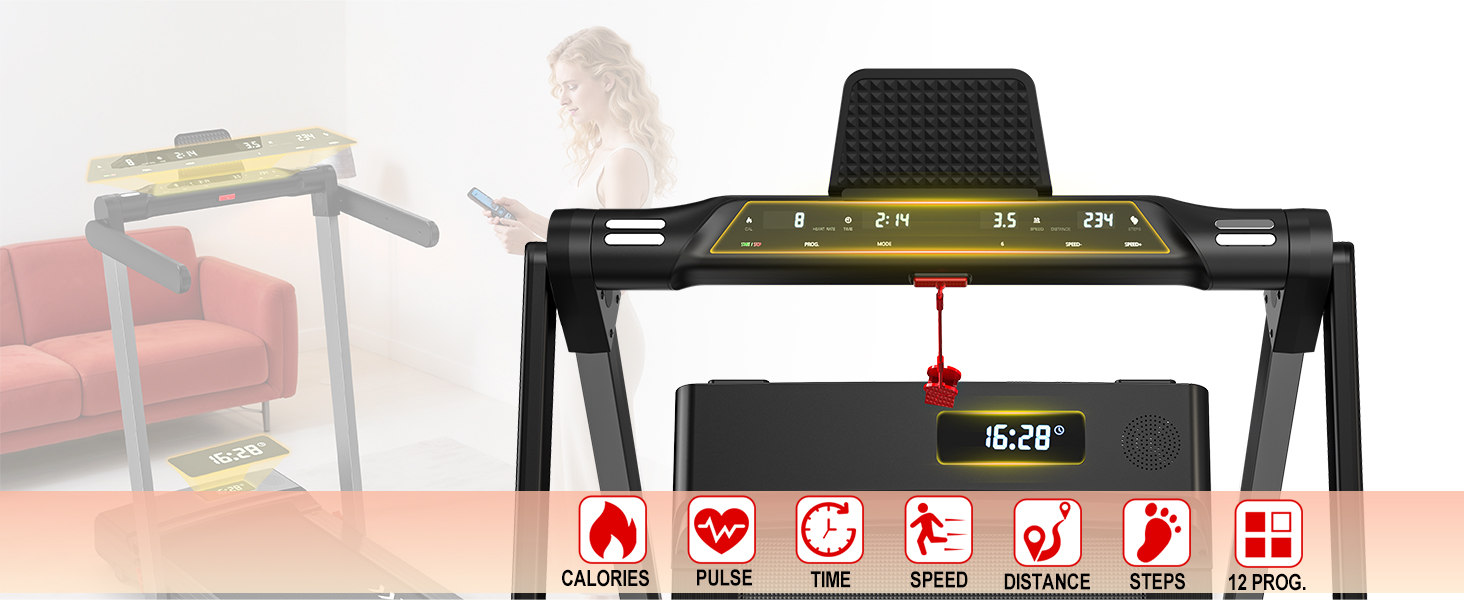 Бігова доріжка Orisyn для дому | 3-в-1 Walking Pad з мотором 2.5PS | 12 км/год, Bluetooth та 12 програм | Dual-LED, складаний, сумісний з APP | Ідеально для невеликих приміщень та домашніх тренувань Dual Mode, макс. 12 км/год, 12 програм та Dual-LED