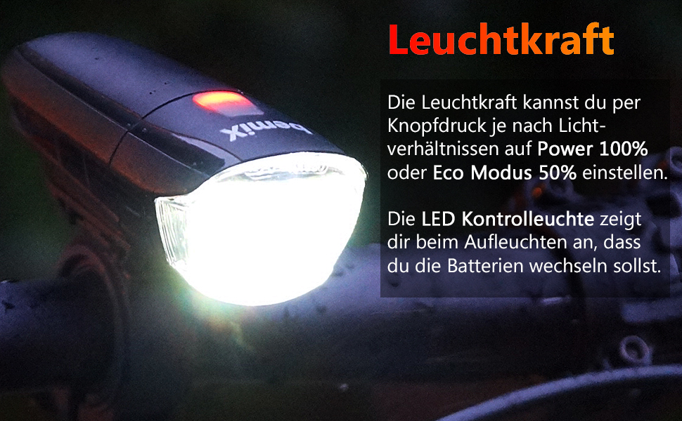 Набір велосипедних ліхтарів BemiX StVZO, LED, водонепроникні, з швидкою фіксацією