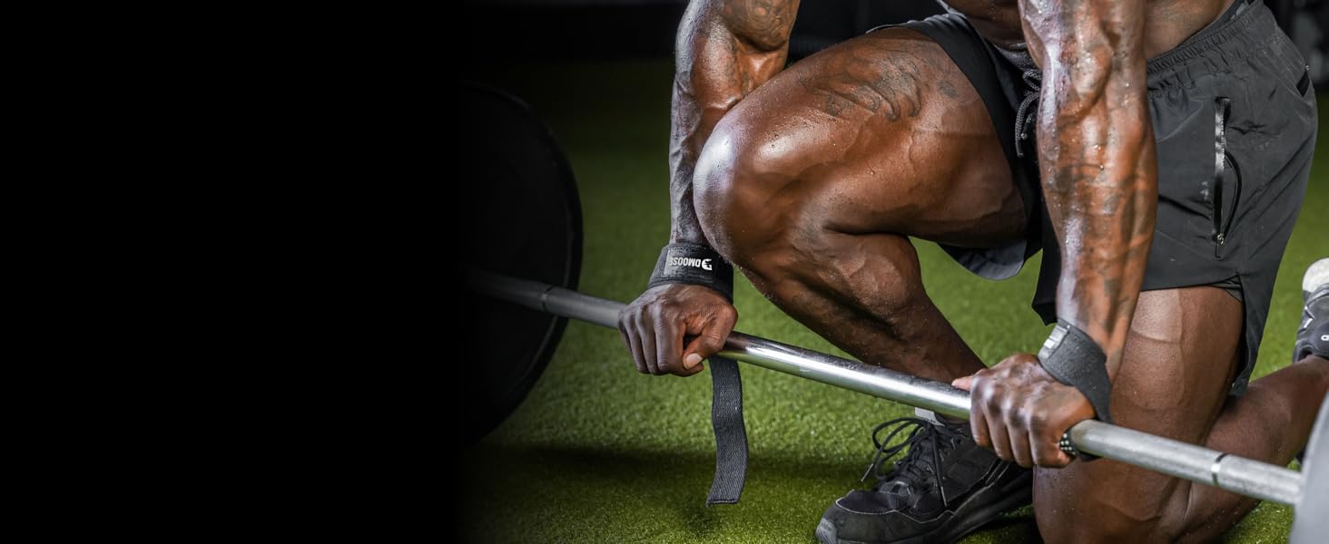Лямки для підйому ваги DMoose Fitness з неопреновими вставками 4мм, бавовняні ремені для силових тренувань та пауерліфтингу з силіконовим захватом, чорні
