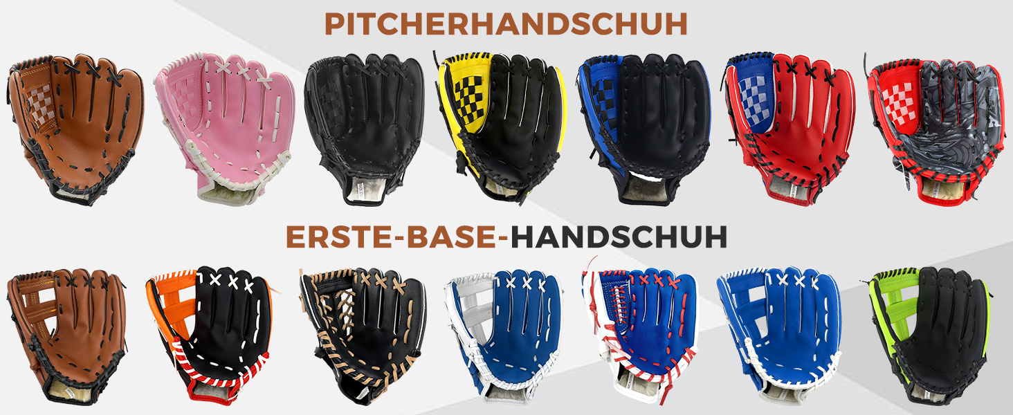 Рукавиця для бейсболу та софтболу з м'ячем, тренувальна змагальна, потовщена, дитяча та доросла, коричнева 11.5 дюймів