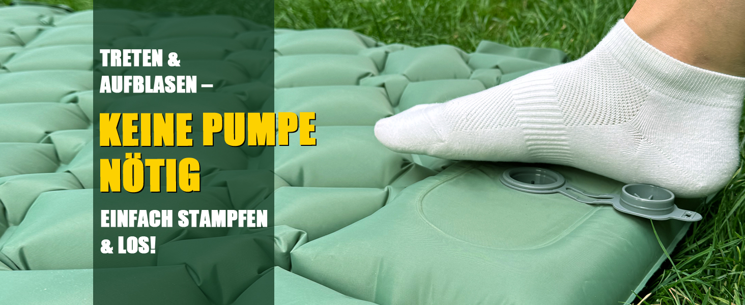 Надувний килимок для кемпінгу Isomatte Ultraleicht - самонадувний, легкий, зелений