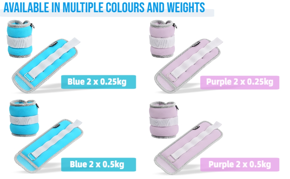 Важкі манжети на зап'ястя та кісточки, 0,25/0,5 кг, набір, синій. Важкі манжети для рук та ніг, для фітнесу, бігу, йоги, танців