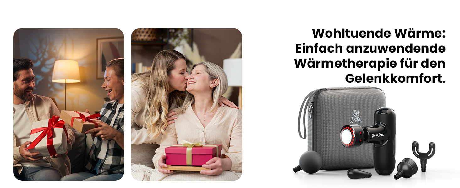 Масажер для м'язів Bob and Brad Q2 Ultra з інфрачервоним нагрівальним насадкою, портативний, тихий, для зняття м'язового болю, чорний + інфрачервоний нагрів