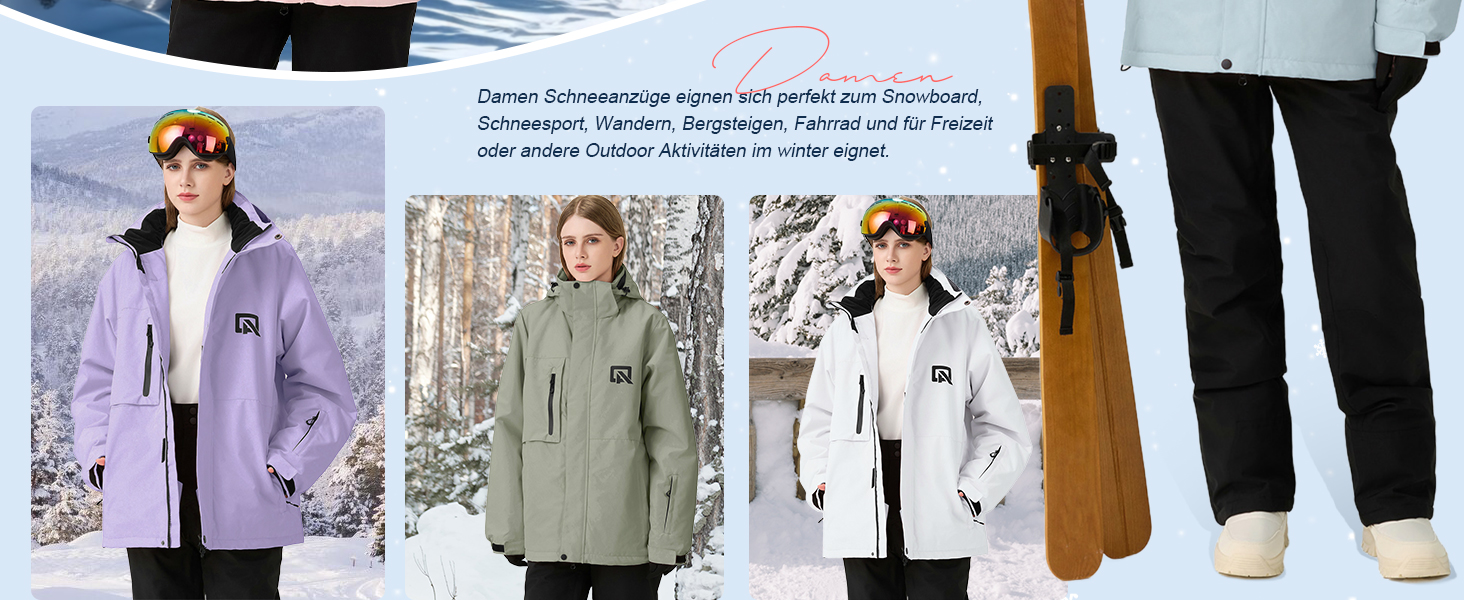 Жіночий сніговий костюм HOUZONIY: комплект куртки та штанів для сноубордингу та катання на лижах, водонепроникний, теплий, знімний капюшон, розмір M, кольори: зелений + чорний 2021