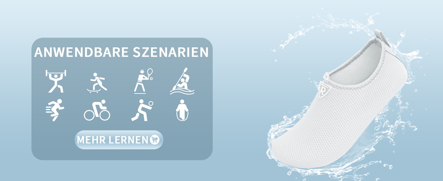 Чоловічі та жіночі аквашузи Raqua для плавання та відпочинку на пляжі, розмір 34-47, чорний (EU Bd104)