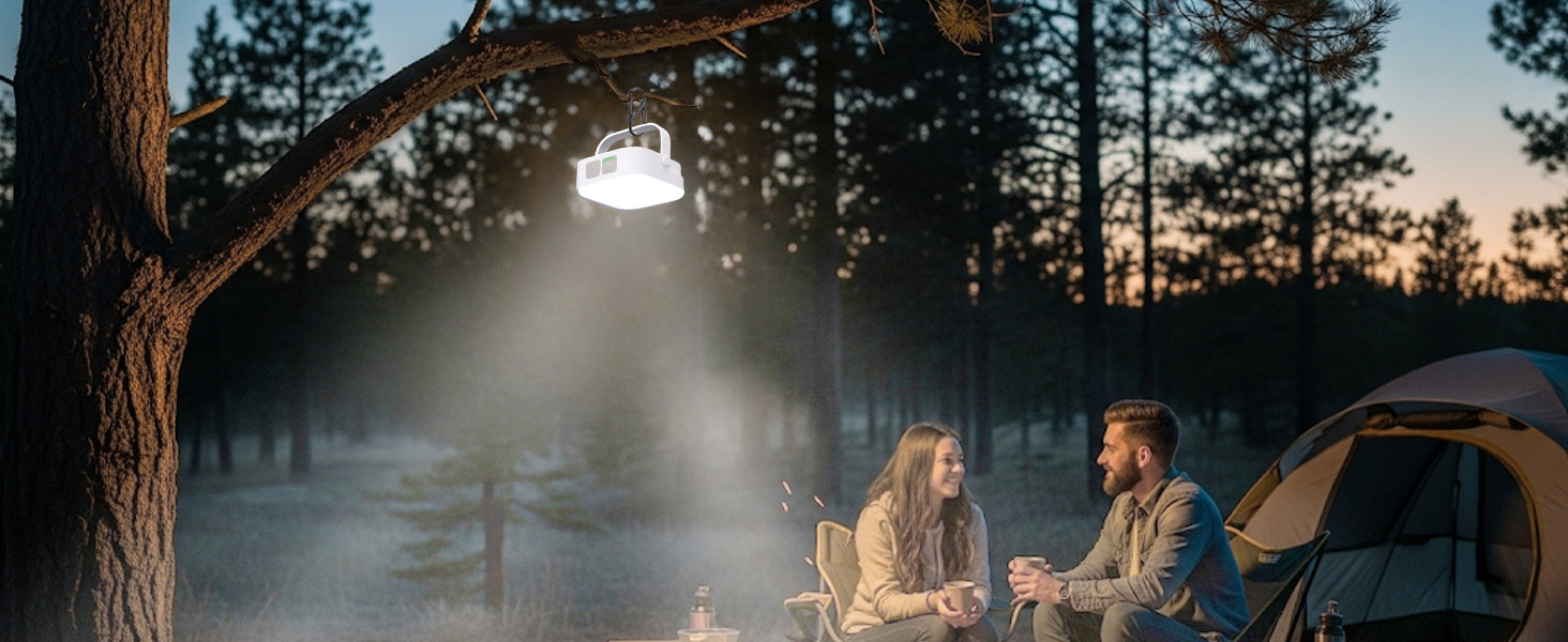 LED кемпінговий ліхтар 4000LM, 2 шт. - перезаряджається, сонячний, водонепроникний, з карабіном, 4 режими, для кемпінгу, читання, туризму, надзвичайних ситуацій