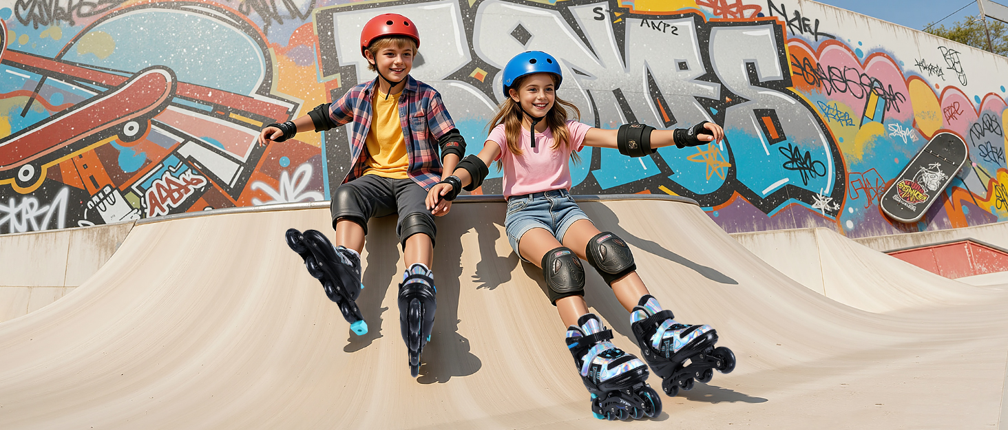 Регульовані роликові ковзани-ролики для дівчаток та хлопчиків, підшипники ABEC 7, високопружні PU колеса, алюмінієва рама, для вулиці, залу, дітей та дорослих