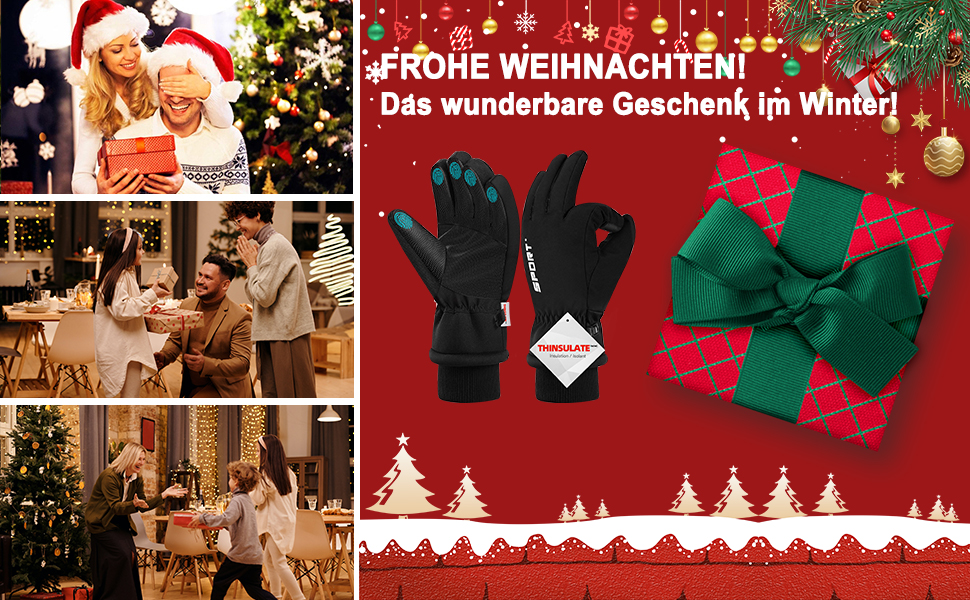 Водонепроникні зимові рукавиці, рукавиці для катання на лижах з сенсорним екраном, чоловічі/жіночі, теплі рукавиці Thinsulate для велосипеда, бігу, катання на лижах, походів, мотоцикла та їзди на велосипеді