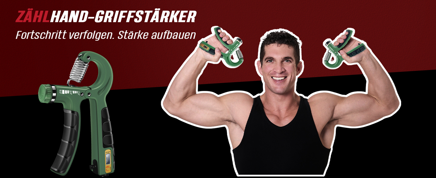 FitBeast Набір для тренування рук (5 шт.): підручники для підручників, фінгердехнери, м'яч для хвата, антистресовий м'яч для спортсменів (темно-зелений)