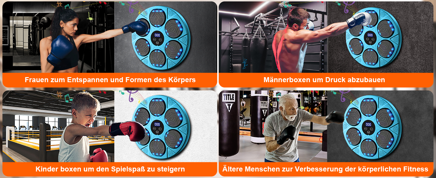 Музична боксерська машина Swetfela з Bluetooth, 9 режимів швидкості, LED-підсвічування, для дорослих та дітей, знімати стрес