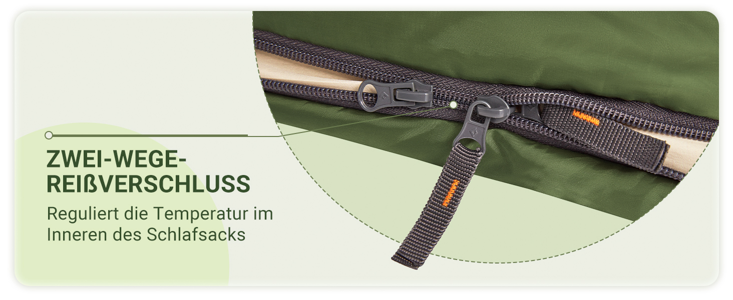 Сплячий мішок KingCamp для дітей та дорослих, 3-4 сезони, двошаровий, теплий, сірий, для кемпінгу та походів, 165x70x45 см