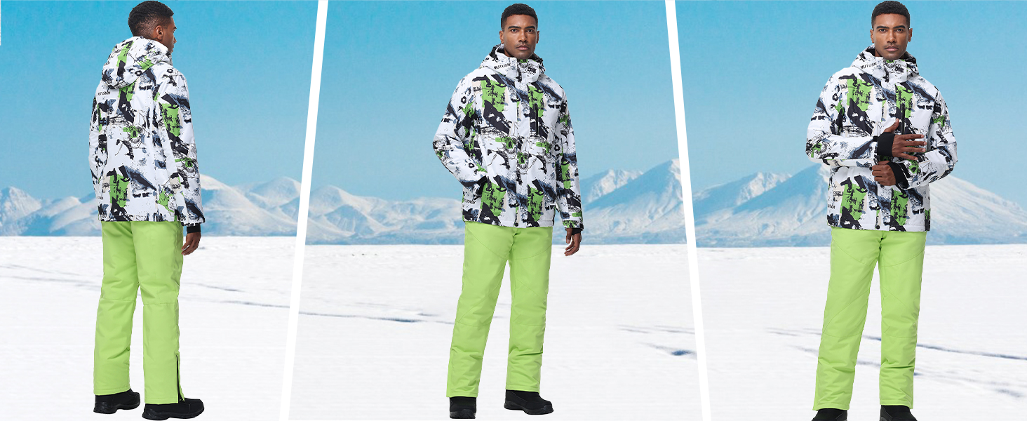 Комплект гірськолижний чоловічий HOTIAN: куртка та штани, зимовий костюм, водонепроникний, вітронепроникний, синій+чорний