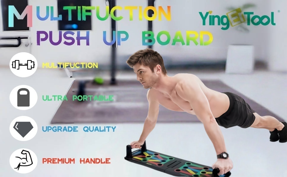 Багатофункціональна дошка для віджимань 12 в 1 з ручками, складаний тренажер для м'язів грудей, спини та плечей для дому, фітнес-набір для чоловіків та жінок