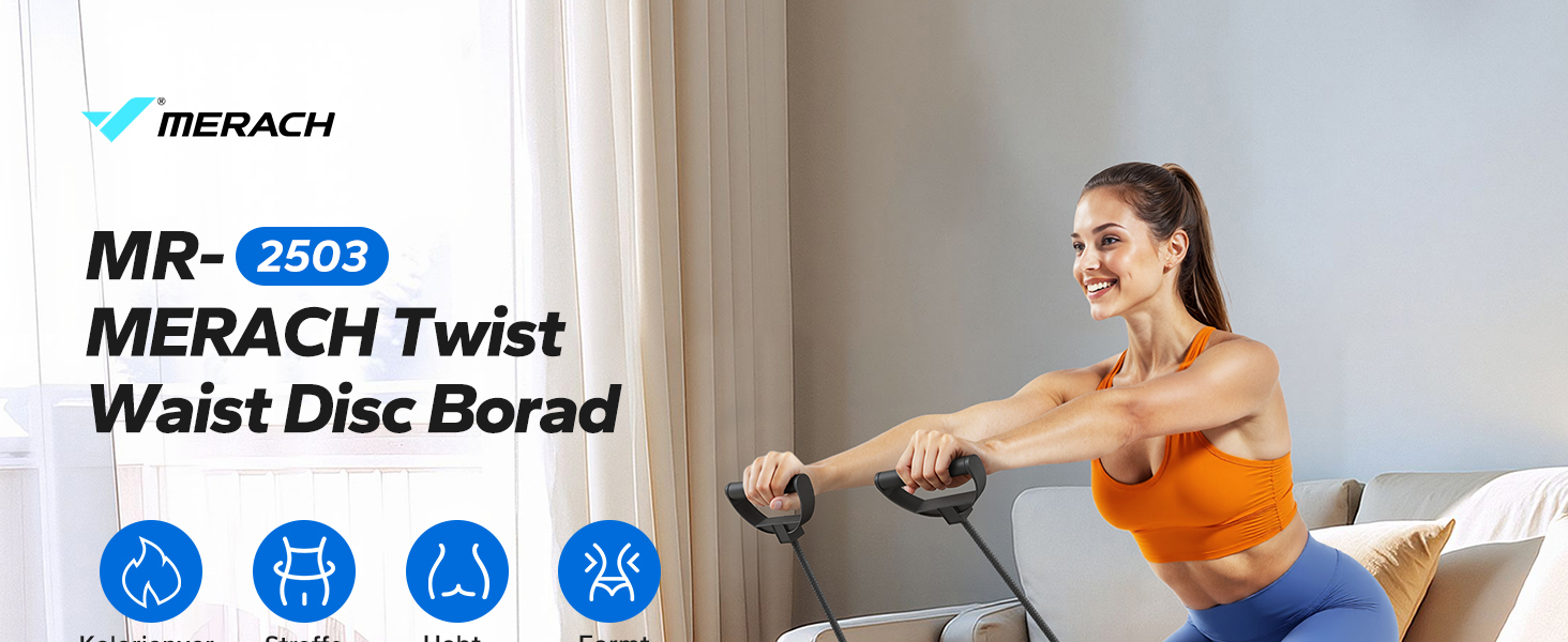 MERACH Диск для скручування тазу, тренажер для пресу з 2 еластичними стрічками, для тонкої талії та силових вправ, до 136 кг, безшумний, сірий
