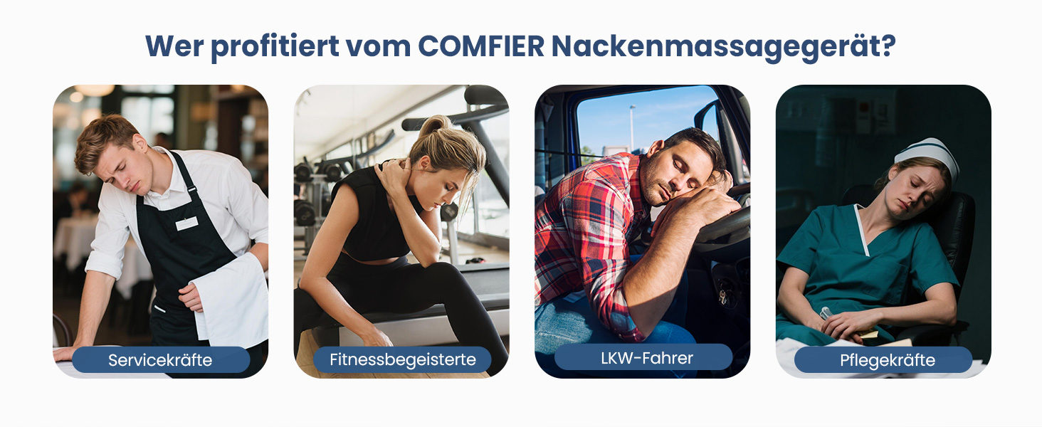Бездротовий масажер для шиї та плечей COMFIER з функцією підігріву, чорний