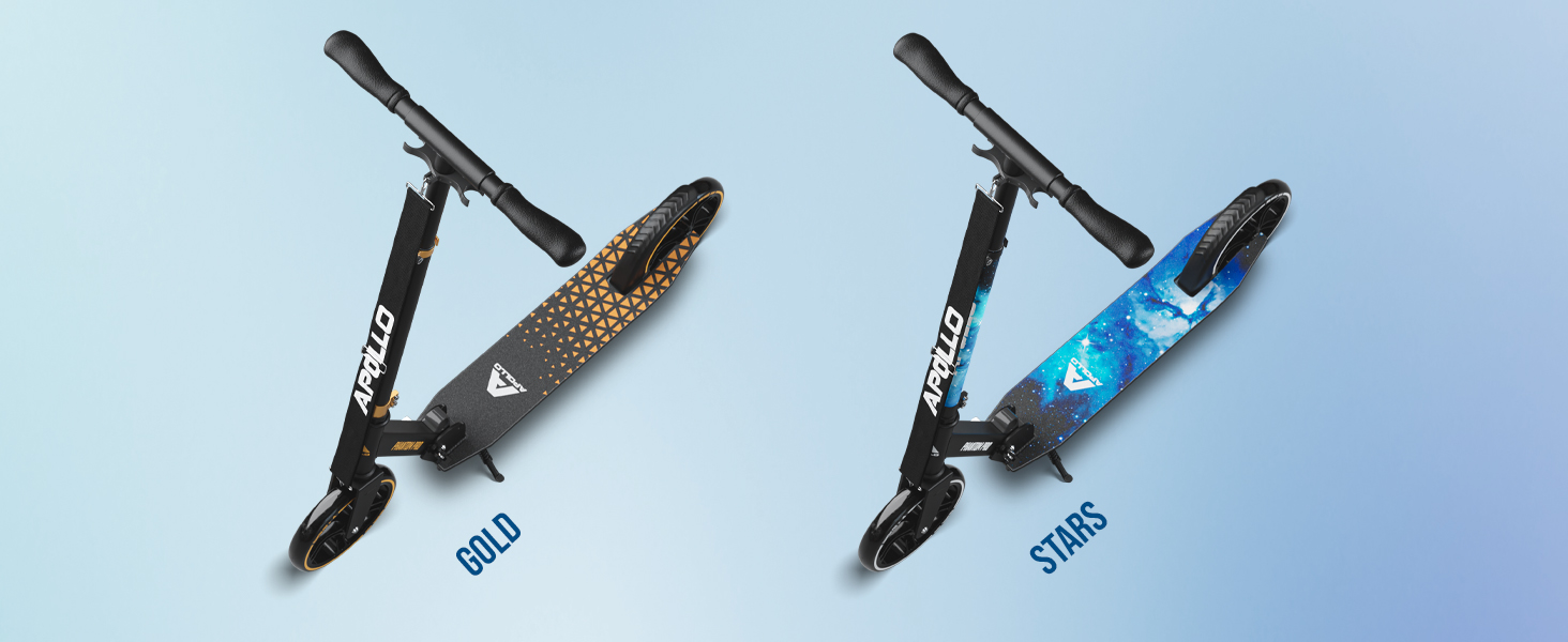 Скутер Apollo Phantom Pro City з LED-підсвіткою - розкладний, регульований по висоті, для дорослих, дітей та підлітків