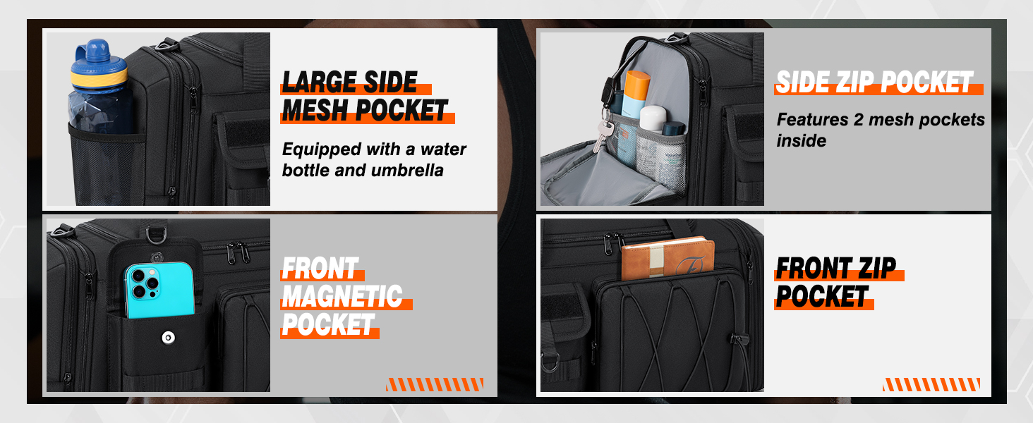 Спортивна сумка RAINSMORE 40L, водонепроникна, з відділенням для взуття, для чоловіків та жінок, чорна