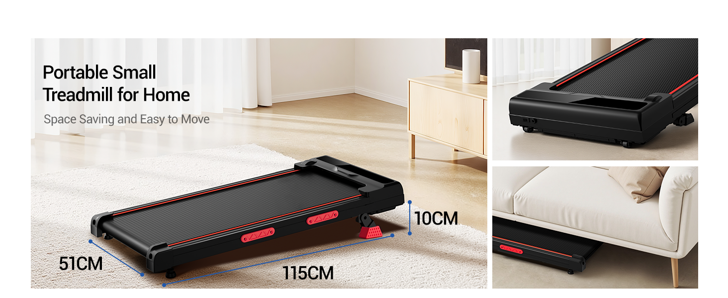 UMAY Walking Pad - біговий килимок для дому з регулюванням нахилу 15% та безшумним мотором, підтримує вагу до 136 кг