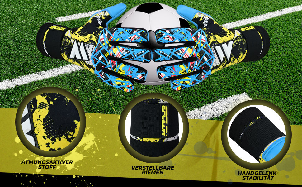 Дитячі та юніорські рукавички воротаря з латексної піни, чорні. Дихаючі та зручні рукавички для хлопчиків та дівчаток.