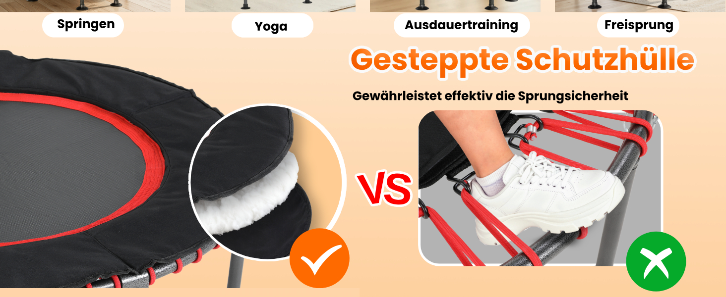 Трамплін для фітнесу LIFERUN для дому | Діаметр 102/122 см | Макс. вага 150 кг | З бортиком та ручками | Без монтажу | Для дітей та дорослих