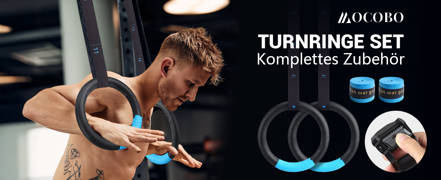 Гімнастичні кільця Turnringe ABS для тренувань, нековзкі, з ременями, для дому та спортзалу, для підтягувань і кросфіту, для вулиці та приміщення