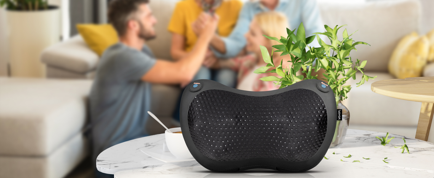 VOYOR HEALTH Масажна подушка з підігрівом, шиацу масажер з 3D головками, електричний прилад для зняття м'язового болю шиї, спини та ніг, подарунок для чоловіків і жінок, чорна