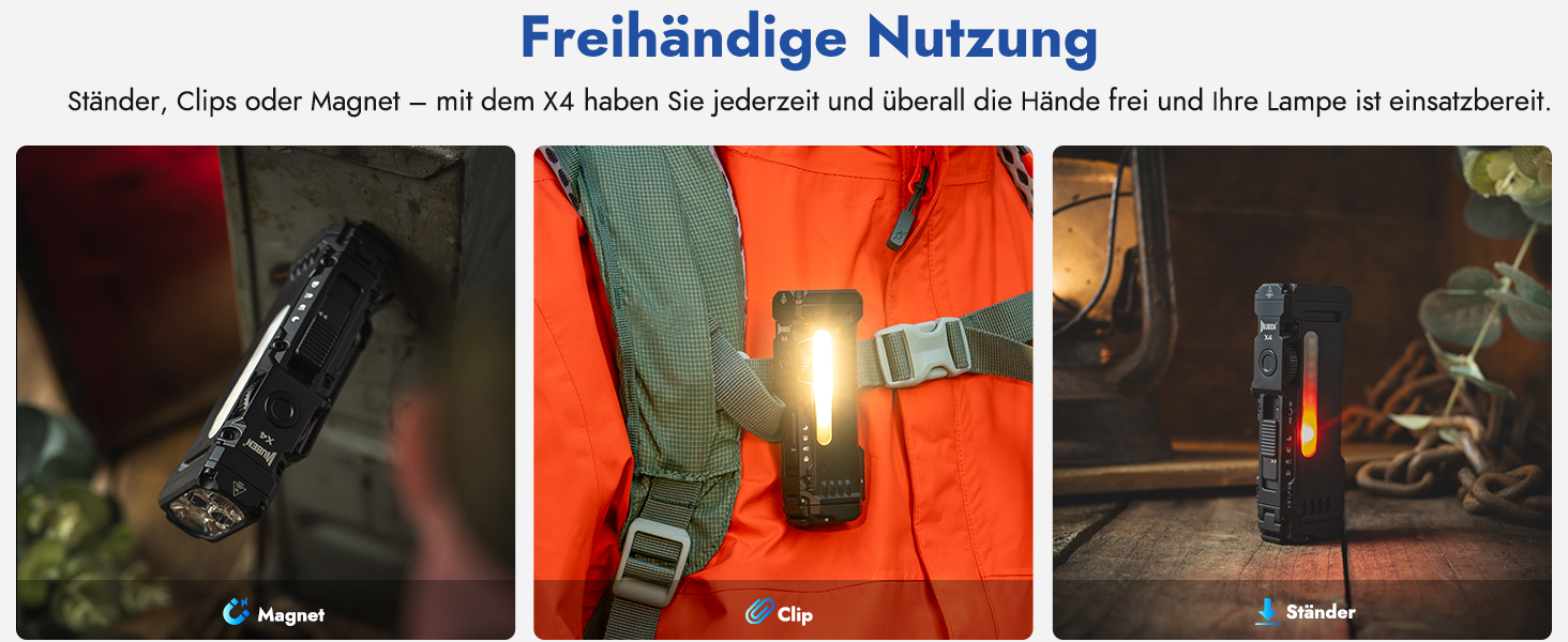 WUBEN X4 Mini LED ліхтарик з RGB підсвічуванням, 1500 люменів, IP68, тактичний, для кемпінгу та надзвичайних ситуацій, чорний