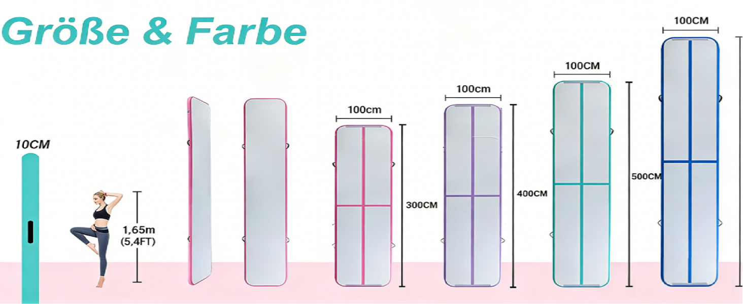 Air Track 6м для гімнастики та йоги з електричним насосом, килимок для тренувань 600x100x10см, зелений, водовідштовхувальний