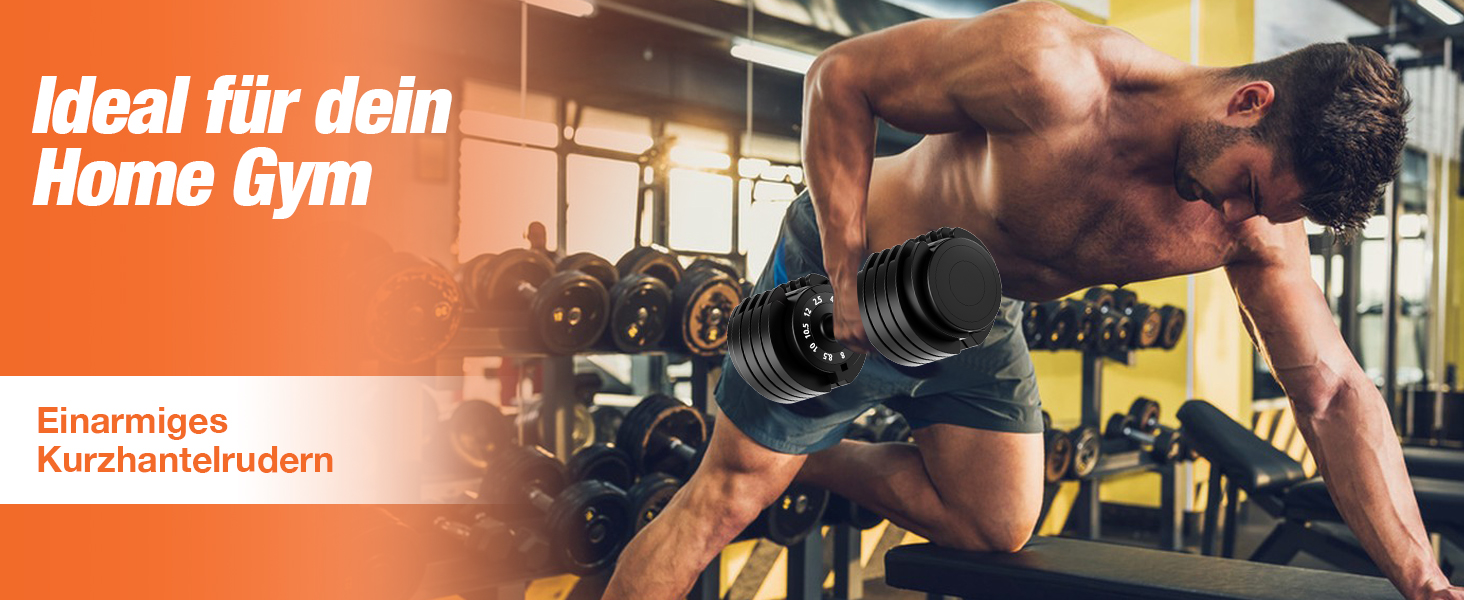 Набір регульованих гантелей DH FitLife 10 в 1 (12кг x 2), розбірні гантелі з 10 рівнями ваги від 2,5 до 12 кг