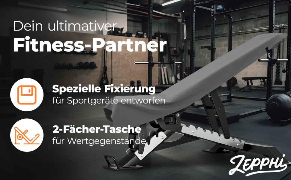 Рушник для фітнесу Zepphi 120x50 см + 80x30 см | Мікрофібра, кишеня на блискавці | Для спортзалу та тренувань | Швидковисихаючий, компактний | Темно-сірий