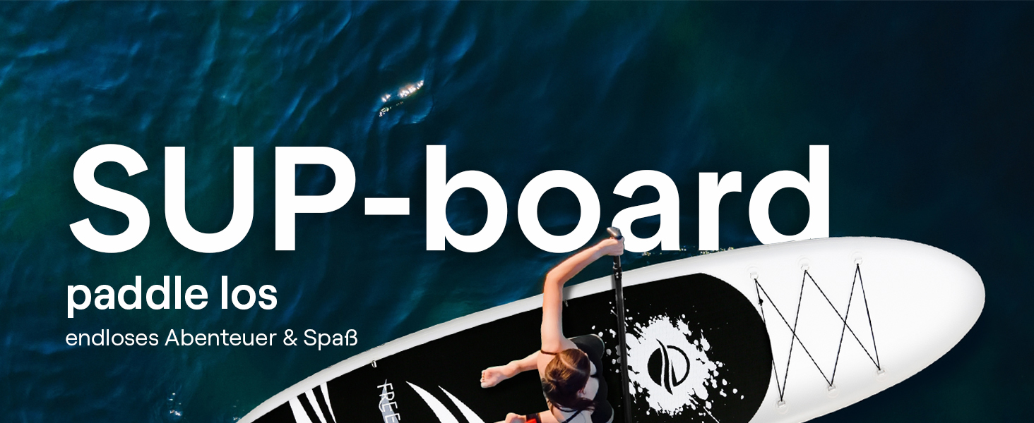 Надувний SUP СерeneLife Stand Up Paddling Board: комплект з веслом, насосом та сумкою. Touring SUP для дітей та дорослих, чорно-сірий, 155 кг.