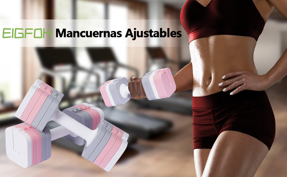 Регульовані гантелі 10 кг (2 x 5 кг), водонепроникні, компактні, легко регулюються, для тренувань вдома, змішані кольори