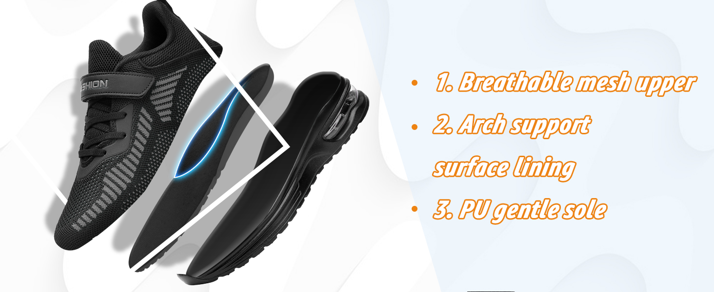 Дитячі кросівки ASHION для хлопчиків та дівчаток: м'які, гнучкі, стабільні, для фітнесу та занять у залі, розмір 35 EU, чорно-сірий