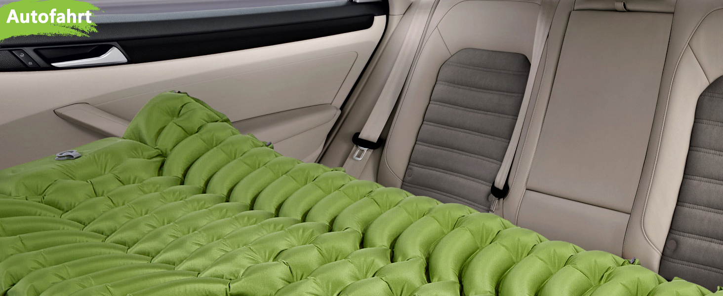 MEIJO Килимок для кемпінгу самонадувний, ізомат, туристичний килимок, Ultraleicht з насосом для ніг, товстий, для відпочинку на природі, у наметі, на пляжі, блакитний & сірий (зелений & сірий)