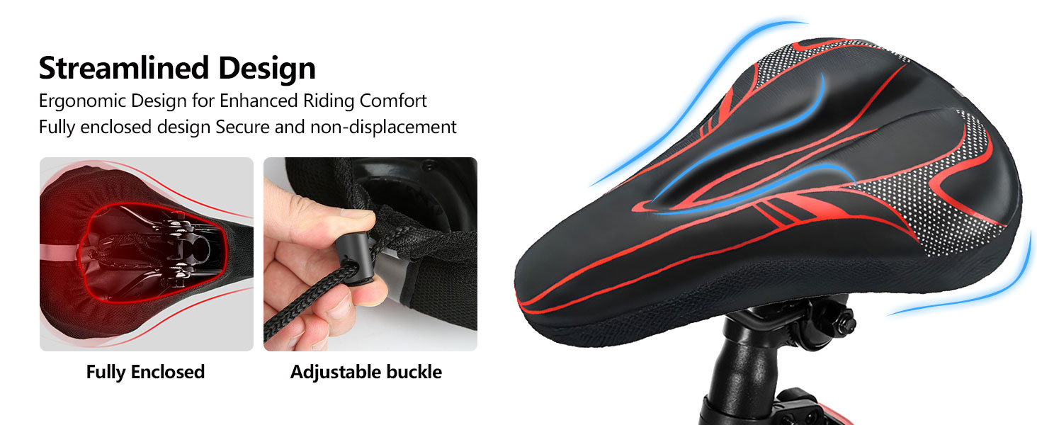 Подушка на сидіння велосипеда AUVSTAR з гелевою вставкою, дихаюча, преміум-якість, для гірського велосипеда, унісекс (Блакитний 02)