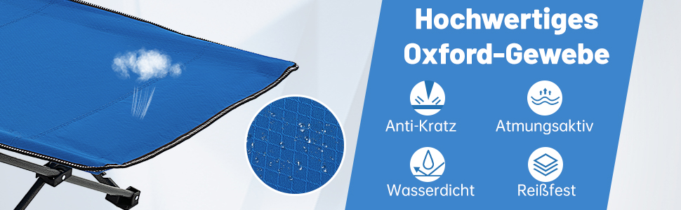 Складане кемпінгове ліжко GYMAX 185x67x54 см, 270 кг, Oxford-Gewebe, з кишенею, у комплекті сумка