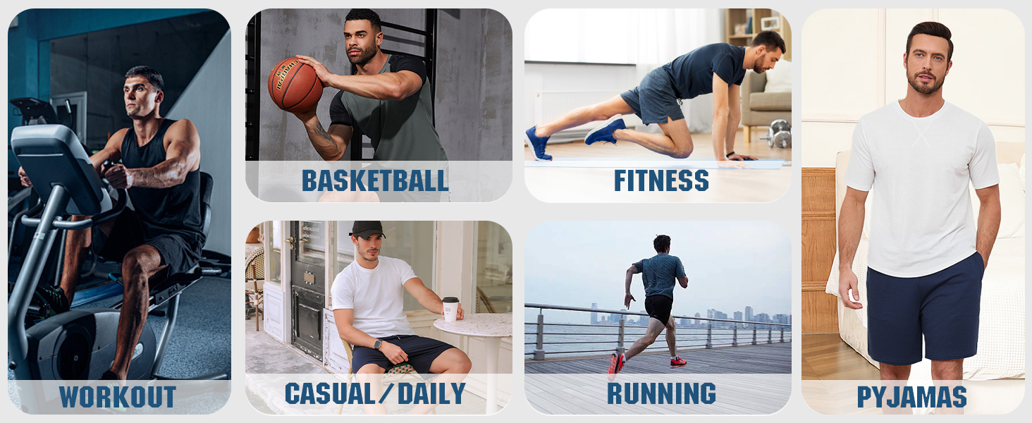 Чоловічі спортивні шорти Soer Activewear з кишенями та блискавкою, бавовняні шорти для бігу та відпочинку, темно-сині (L)